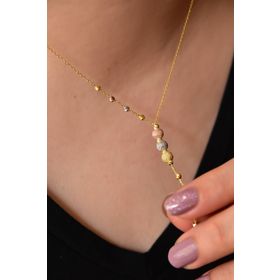 Papatya Silver UVPS400164 3 Renk Akışlı Sim Dorika 925 Ayar Gümüş Kolye