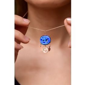 Papatya Silver UVPTS100283 925 Ayar Rose Kaplama Camdaki Kız Süryani Nazar Boncuğu Pusula Gümüş Kolye