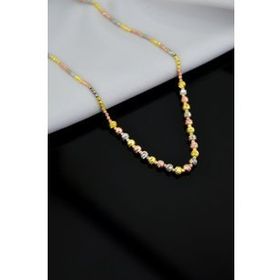 Papatya Silver UVPTS100309 925 Ayar Üç Renk İki Boy Dorika Top Gümüş Kolye