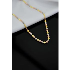 Papatya Silver UVPTS100309 925 Ayar Üç Renk İki Boy Dorika Top Gümüş Kolye