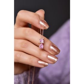 Papatya Silver UVPTS100785 925 Ayar Gümüş Rose Kaplama Ekim Ayı Doğum Taşlı Kedi Kolye