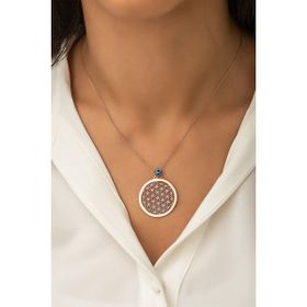 Papatya Silver Yaşam Çiçeği Nazar Gözlü Rose Altın Kaplama 925 Ayar Gümüş Kadın Kolye