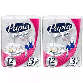 Papia Decor Modanon Başkentleri Desenli 12'li Kağıt Havlu (2 adet)
