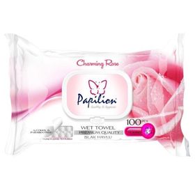 Papilion 100 Yaprak Gül-Rose Tekli Islak Havlu