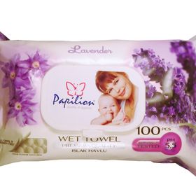Papilion 100 Yaprak Lavanta Tekli Islak Havlu