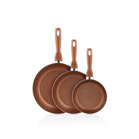 Papilla Desert 3 DS SE0 02 001 Bronz 18-22-26 cm 3'lü Desenli Tava Seti