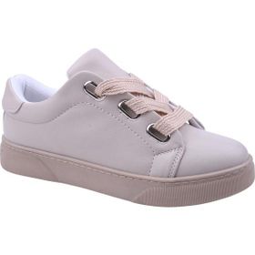 Papuç Sepeti 2597 Krem Kadın Günlük Sneaker Ayakkabı