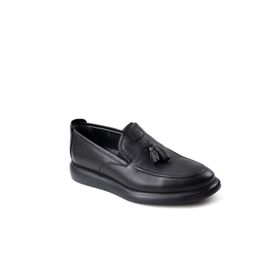 Papuçcity 02582 Loafer Siyah Erkek Günlük Deri Ayakkabı