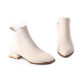 Papuçcity Dnz 03016 Krem 3.5 cm Topuklu Kadın Bot