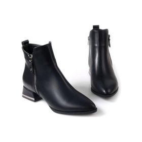Papuçcity Dnz 03030 Siyah 3.5 cm Topuklu Kadın Bot
