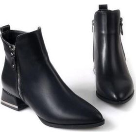 Papuçcity Dnz 03030 Siyah 3.5 cm Topuklu Kadın Bot