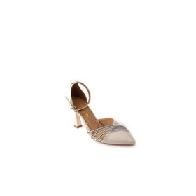 Papuçcity Wzy 02816 Krem 8.5 cm Topuklu Kadın Stiletto Ayakkabı