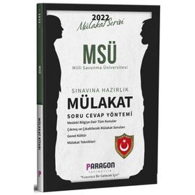 Paragon Yayıncılık 2022 Msü Sınavı Çıkmış Sorularla Mülakat Kitabı