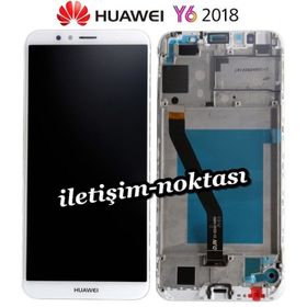 Parça Bankası Huawei Y6 2018 Çıtalı Beyaz Dokunmatik Lcd Cep Telefonu Ekranı