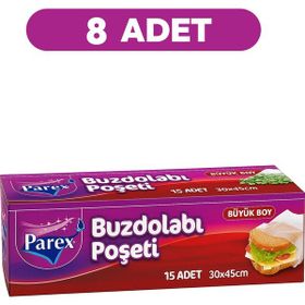 Parex 30x45 cm Büyük Boy Buzdolabı Poşeti (8 adet)