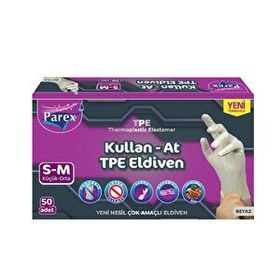 Parex TPE 50'li Beyaz S/M Kullan At Eldiven