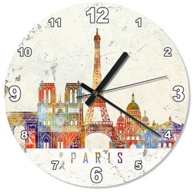 Paris ve Eyfel Kulsei Şekilli Duvar Saati