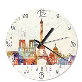 Paris ve Eyfel Kulsei Şekilli Duvar Saati