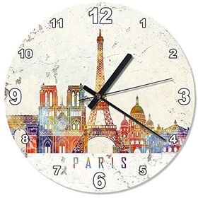 Paris ve Eyfel Kulsei Şekilli Duvar Saati
