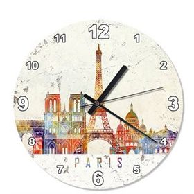 Paris ve Eyfel Kulsei Şekilli Duvar Saati