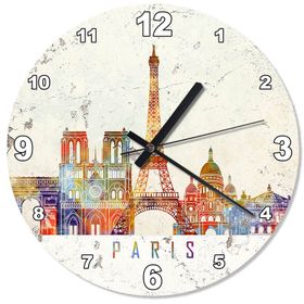 Paris ve Eyfel Kulsei Şekilli Duvar Saati