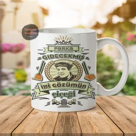 Parka Gidecekmiş İki Gözümün Çiçeği Porselen Kupa