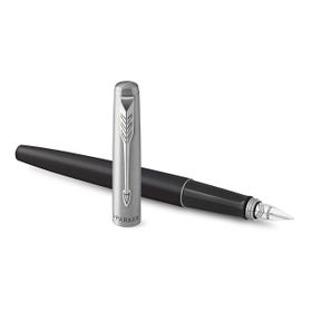 Parker Jotter Siyah Krom Tasarımlı Mavi Mürekkep M Uç Dolma Kalem