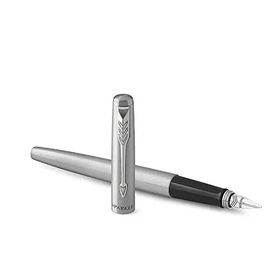 Parker Orta Kalınlıkta Uç Mavi Mürekkep Jotter Paslanmaz Çelik Krom Tasarımlı Dolma Kalem