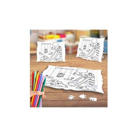 Parkta Oynayan Çocuklar Boyama Puzzle Tablo