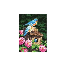 Parla 70x90 cm Mavi Kuşlar ve Çiçekler Sayılarla Boyama Seti Rulo Duvar Sticker