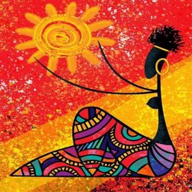 Parla Canvas Afrika Güneşi Sayılarla Rulo 60x75 cm Boyama Seti Rulo Duvar Sticker