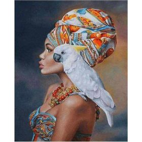 Parla Canvas Afrikalı Güzel 12 Sayılarla Rulo 60x75 cm Boyama Seti Rulo Duvar Sticker