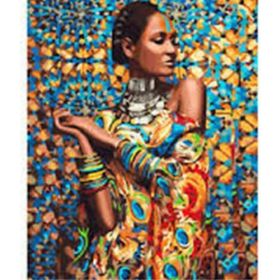 Parla Canvas Afrikalı Güzel 2 Sayılarla Rulo 40x50 cm Boyama Seti Rulo Duvar Sticker