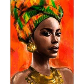 Parla Canvas Afrikalı Güzel 7 Sayılarla Rulo 60x75 cm Boyama Seti Duvar Sticker