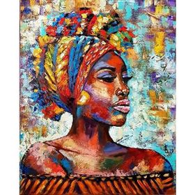 Parla Canvas Afrikalı Güzel 9 Sayılarla Rulo 60x75 cm Boyama Seti Duvar Sticker