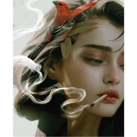 Parla Canvas Aşık Kız Rulo 100x140 cm Renkli Sayılarla Boyama Seti Duvar Sticker