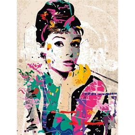 Parla Canvas Audrey Hepburn Sayılarla Rulo 50x65 cm Boyama Seti Duvar Sticker