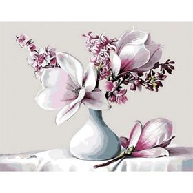 Parla Canvas Beyaz Manolya Sayılarla Rulo 70x90 cm Boyama Seti Duvar Sticker
