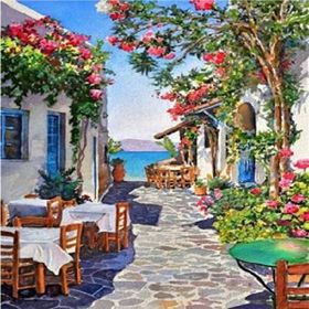 Parla Canvas Bodrum Taş Sokağı Sayılarla Rulo 50x65 cm Boyama Seti Duvar Sticker