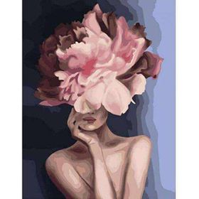 Parla Canvas Çiçek Kadın 3 Renkli Rulo 40x50 cm Sayılarla Boyama Seti Duvar Sticker