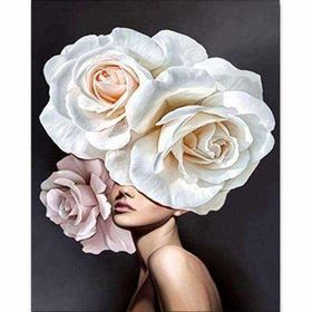 Parla Canvas Çiçek Kadın 7 Renkli Rulo 90x110 cm Sayılarla Boyama Seti Duvar Sticker