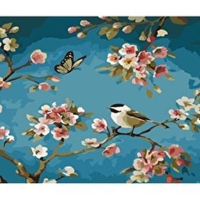 Parla Canvas Daldaki Kuşlar 1 Sayılarla Rulo 50x65 cm Boyama Seti Duvar Sticker
