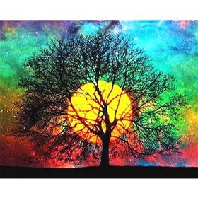Parla Canvas Dingin Ağaç 100x140 cm Sayılarla Rulo Boyama Seti