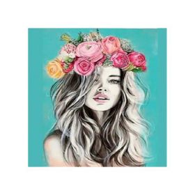 Parla Canvas Doğal Çiçek Kadın Sayılarla Rulo 40x50 cm Renkli Boyama Seti Duvar Sticker