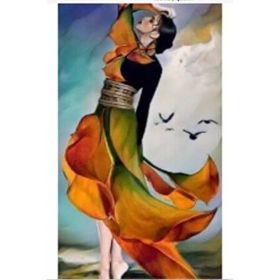 Parla Canvas Düşünen Kadın Rulo 60x75 cm Renkli Sayılarla Boyama Seti Duvar Sticker