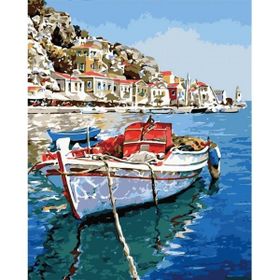 Parla Canvas Egenin Mavi Suları 100x140 cm Sayılarla Rulo Boyama Seti