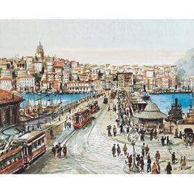 Parla Canvas Eski İstanbul Sayılarla Rulo 90x110 cm Renkli Boyama Seti Duvar Sticker