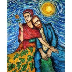 Parla Canvas Frida ve Gogh Sayılarla Rulo 90x110 cm Boyama Seti Duvar Sticker