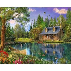 Parla Canvas Göl Evi Sayılarla Rulo 100x140 cm Renkli Boyama Seti Duvar Sticker