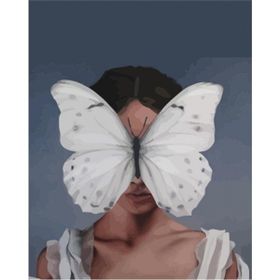 Parla Canvas Kadın Kelebek Sayılarla Rulo 100x140 cm Renkli Boyama Seti Duvar Sticker
